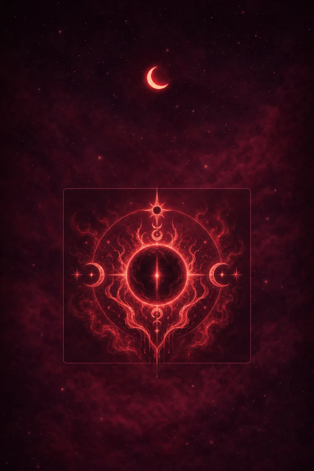 Envolvimiento completo en oscuridad densa, solo contornos vagos y sombras, atmósfera de incertidumbre absoluta
