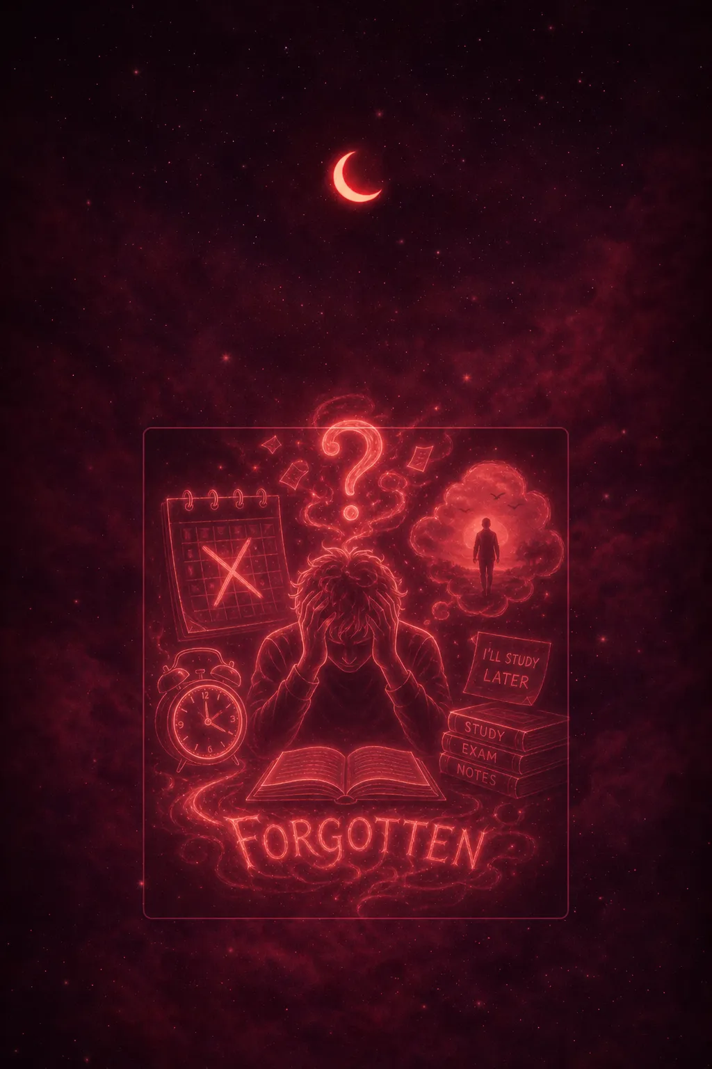 Forgetting to Study Dream Meaning: Anxiety, Self-Doubt & Fear of Failure — dream meaning illustration