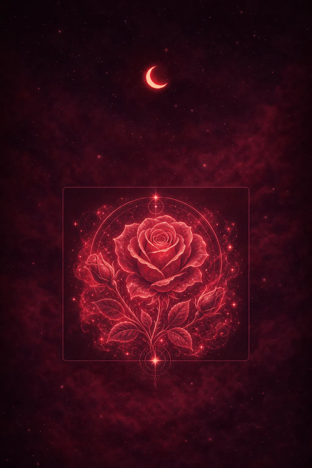 Velvety crimson roses unfurling in soft candlelit glow, petals luminous against deep indigo shadow, exuding romance and beauty