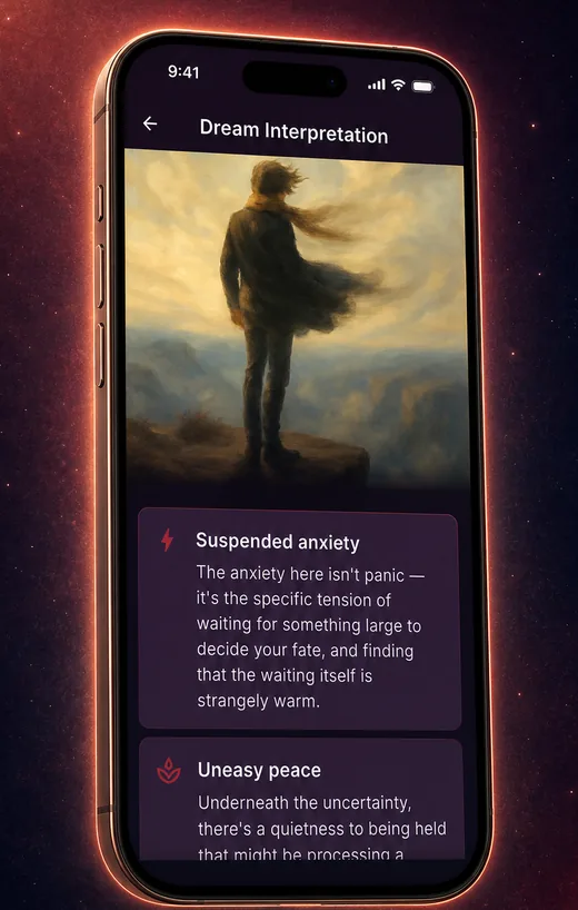 Dream Book app — personal intruder dream interpretation screen