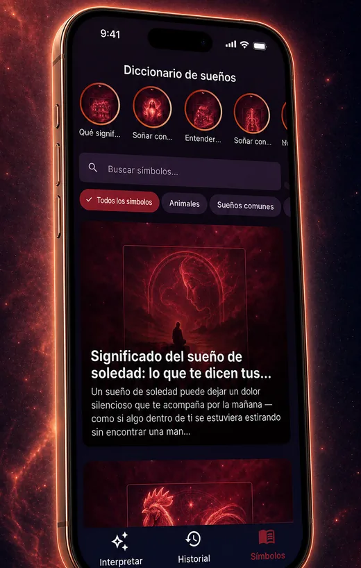 Dream Book app — searchable dream symbol dictionary screen