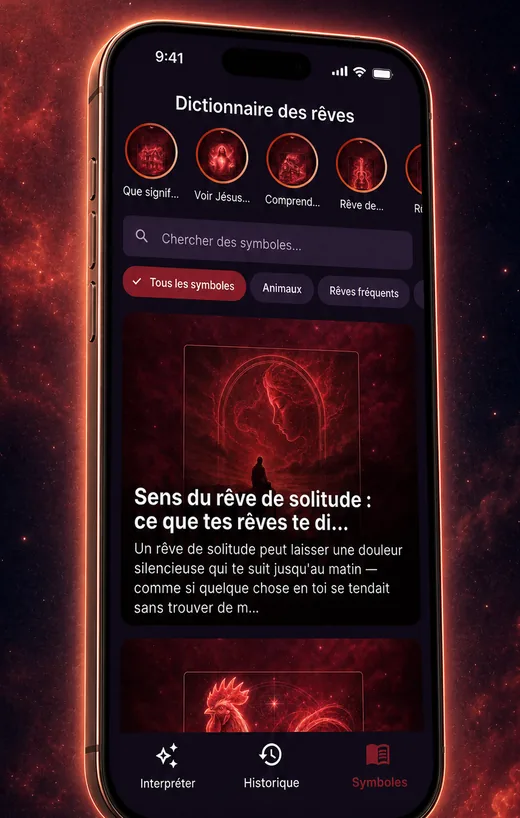 Dream Book app — searchable dream symbol dictionary screen