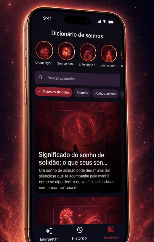 Dream Book app — searchable dream symbol dictionary screen