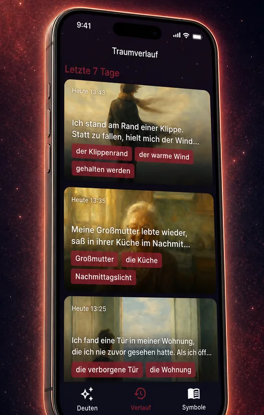 Dream Book app — personal intruder dream interpretation screen