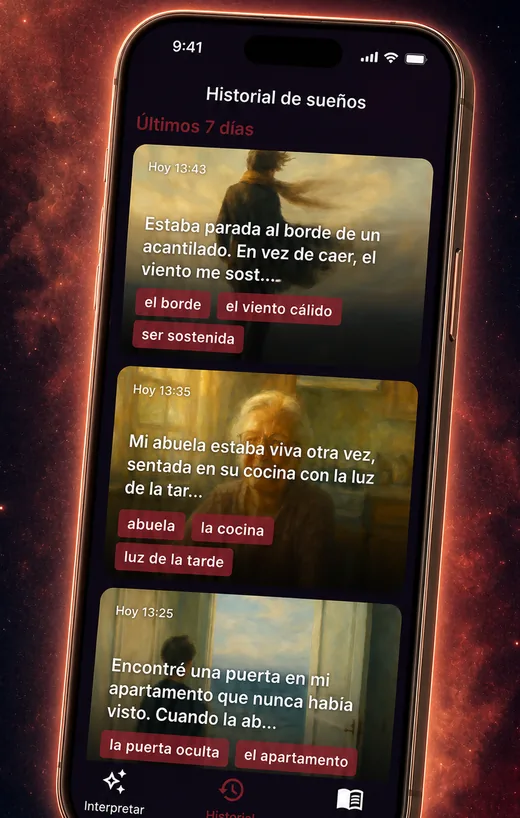 Dream Book app — personal intruder dream interpretation screen