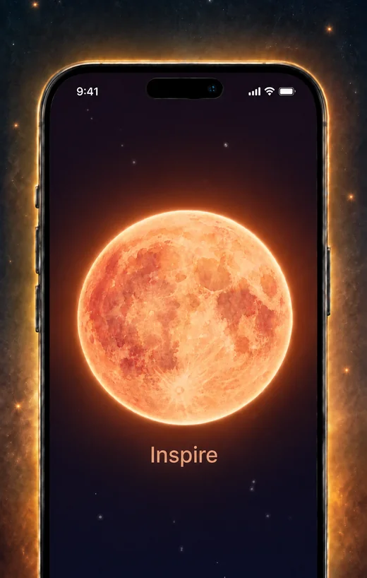 Écran du mode sommeil de l'app Dream Book, avec la lune qui guide le souffle